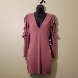 Express Dusty Rose Long Sleeve Dress, Size XS